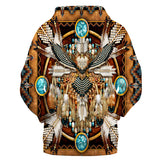 Powwow Store gb nat00378 eagle mandala brown 3d hoodie