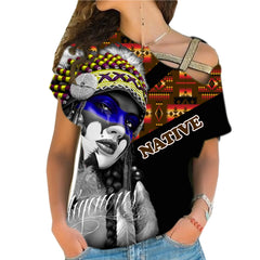 Powwow StoreCRS0001233 Native American Cross Shoulder Shirt