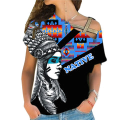Powwow StoreCRS0001231 Native American Cross Shoulder Shirt