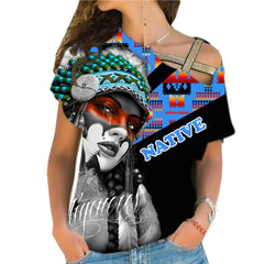 Powwow StoreCRS0001230 Native American Cross Shoulder Shirt
