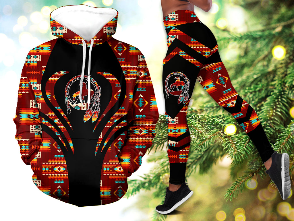 Powwow StoreHLS0063 Pattern  Native 3D Hoodie Legging Set