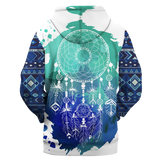 Powwow Store gb nat00376 blue green dream catcher 3d hoodie