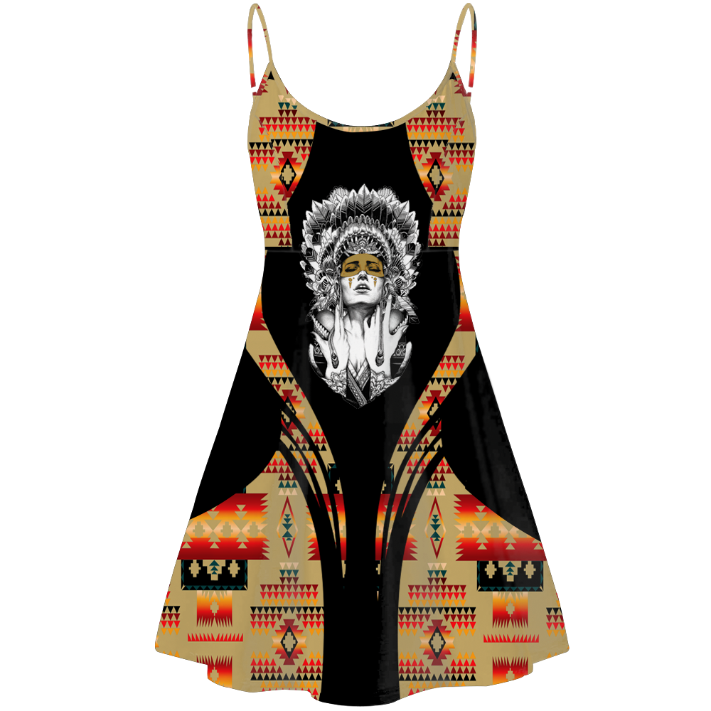STD0044 Pattern Native American Strings Dress