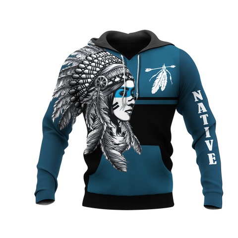 Powwow StoreHD00017 Native American Pride  3D Hoodie