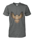 Powwow Store beadwork great horned owl t shirt vr01