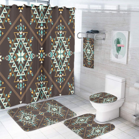 Powwow StoreBS000124 Pattern Native American Bathroom Set