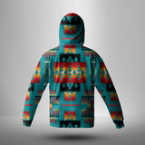 GB-NAT00046-14 Blue Native Tribes Pattern Native American 3D Hoodie With Mask
