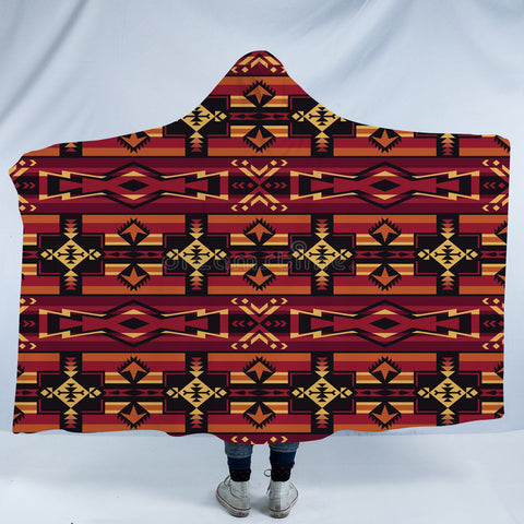 HDB0070 Pattern Native American Design Hooded Blanket