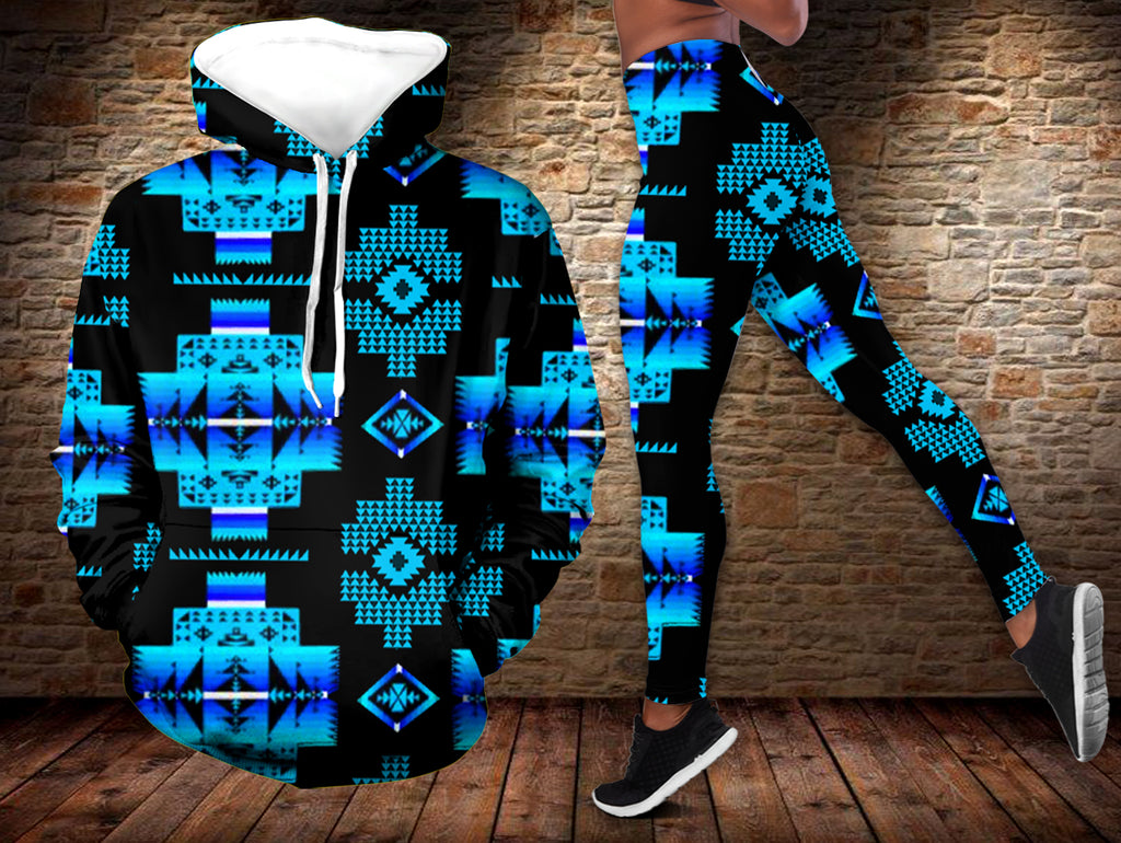 Powwow StoreHLS0072 Pattern  Native 3D Hoodie Legging Set