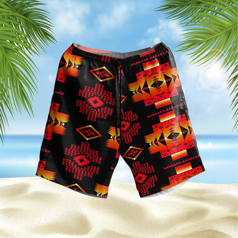 GB-NAT00720-03 Pattern Native Hawaiian Shorts