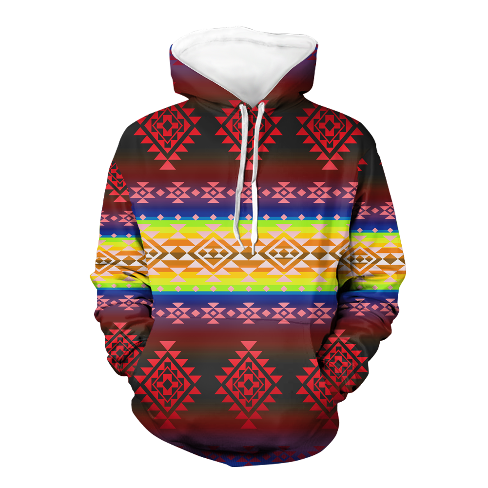 Powwow StoreGBNAT0068004 Pattern Native American Pride  3D Hoodie