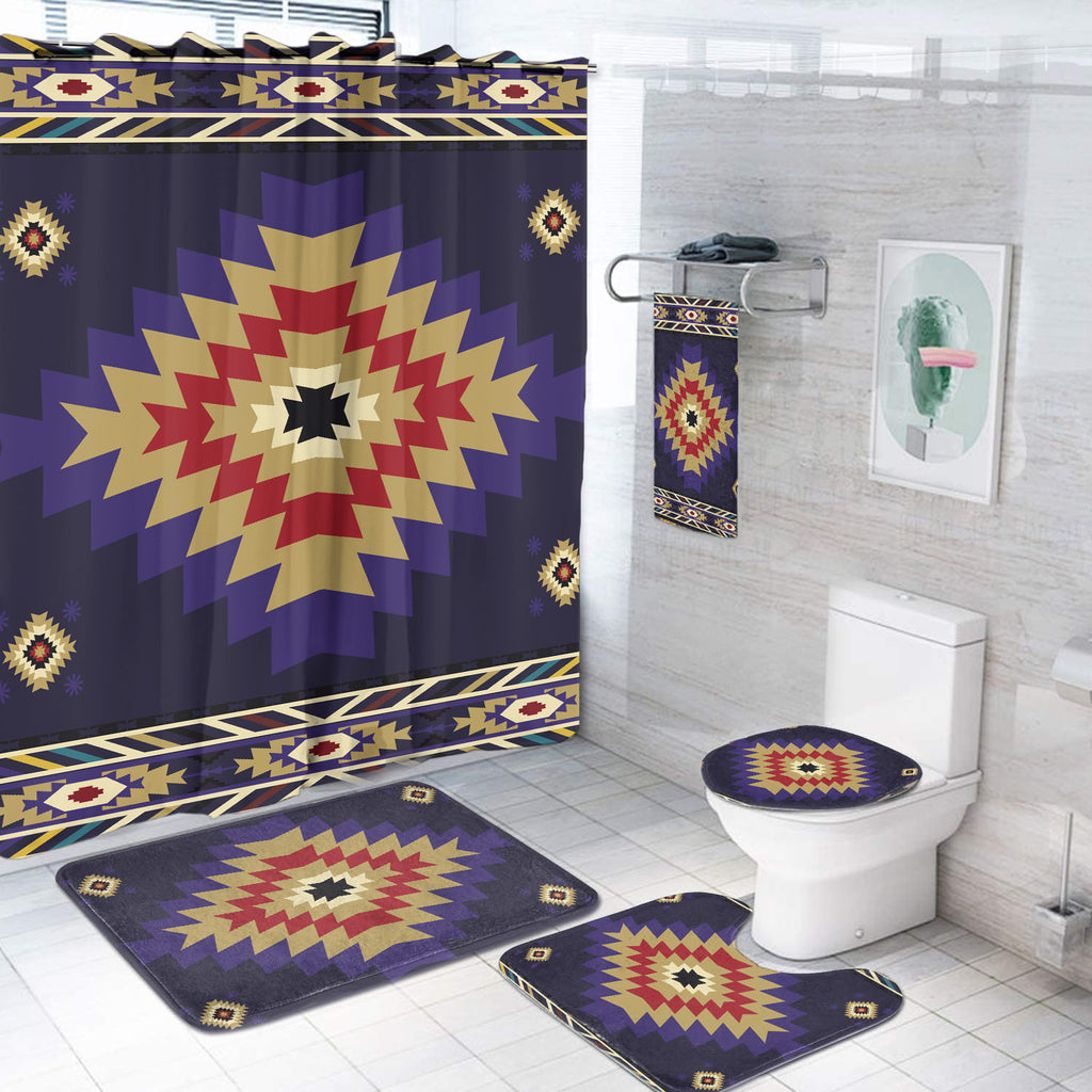 Powwow StoreBS000123 Pattern Native American Bathroom Set