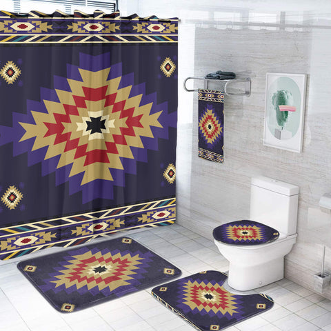 BS-000123 Pattern Native American Bathroom Set