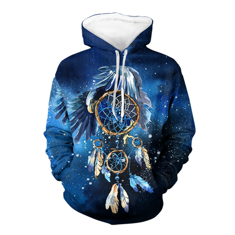 Powwow StoreGBNAT00065 Dream Catcher Feather  Native 3D Hoodie