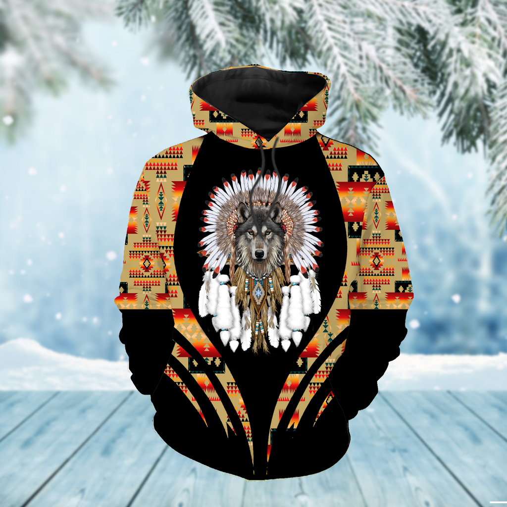 Powwow StoreHD000288 Pattern Native Pride 3D Hoodie