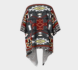 Grey Native American Design Draped Kimono - Powwow Store