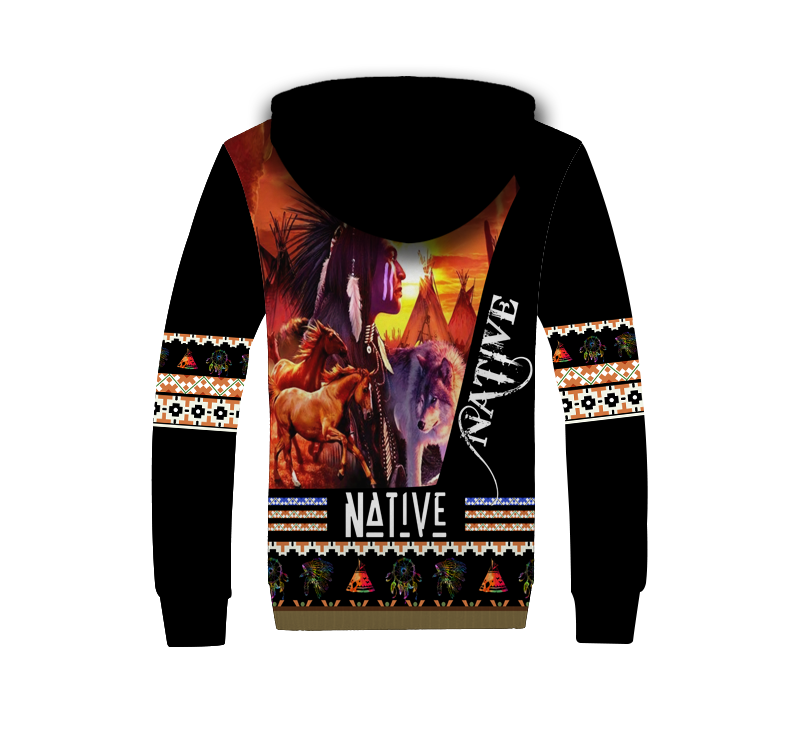 Powwow StoreSFH0028 Native American 3D Fleece Hoodie