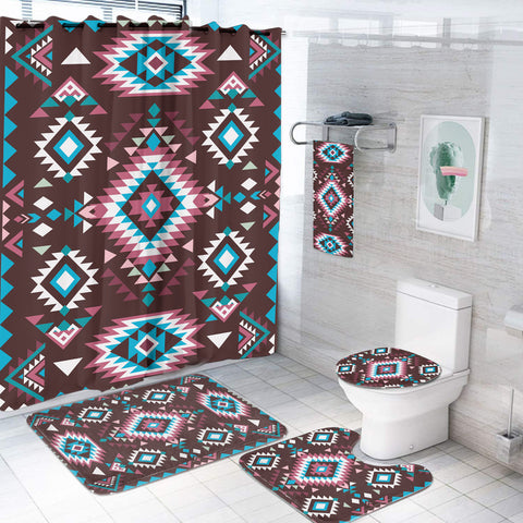 Powwow StoreBS000121 Pattern Native American Bathroom Set