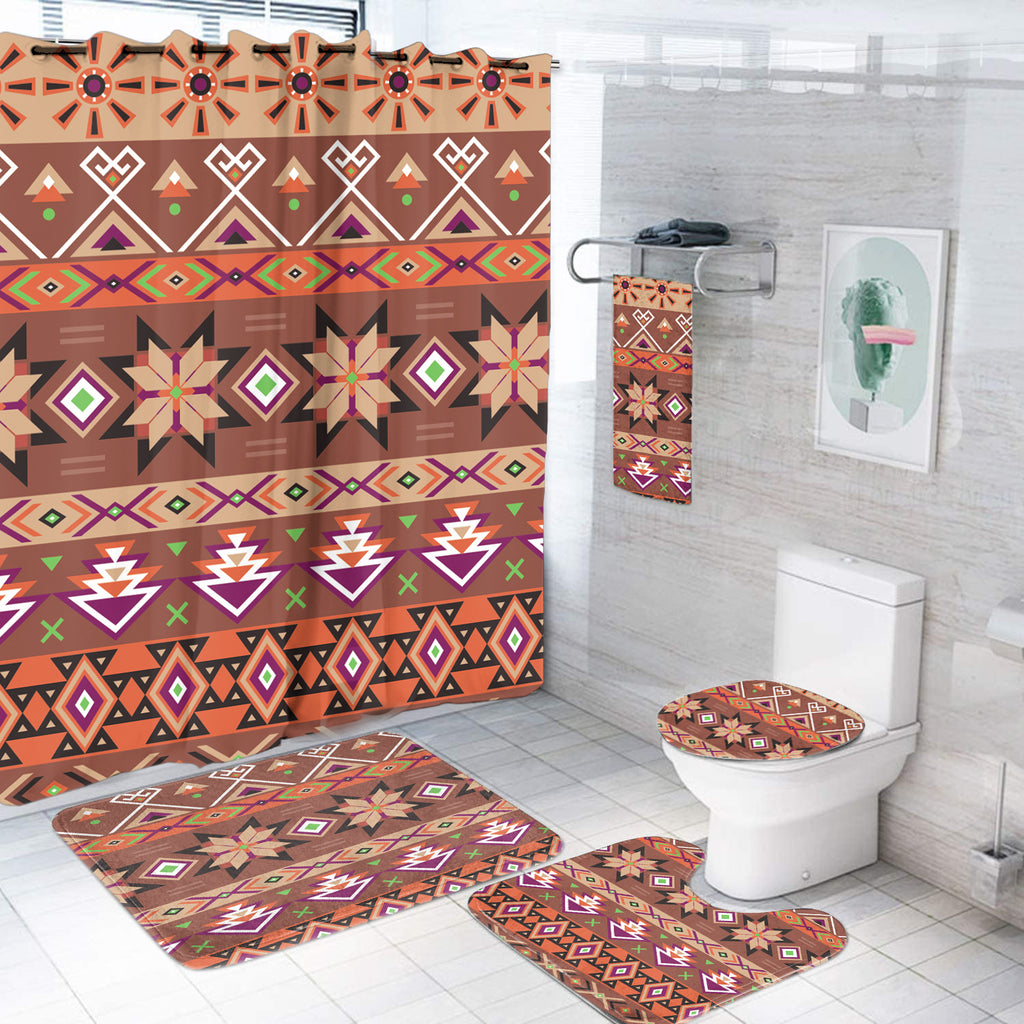 Powwow StoreBS00025 Pattern Native American Bathroom Set