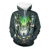 Powwow StoreGBNAT00267 Wolf Pack Moon Light Native 3D Hoodie