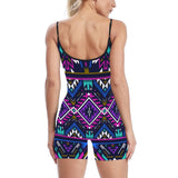 Powwow Store gb nat00380 purple tribe pattern basic fitted unitard romper