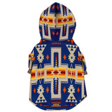 Blue Tribe Border Native American Fashion Dog Zip-Up Hoodie - Powwow Store