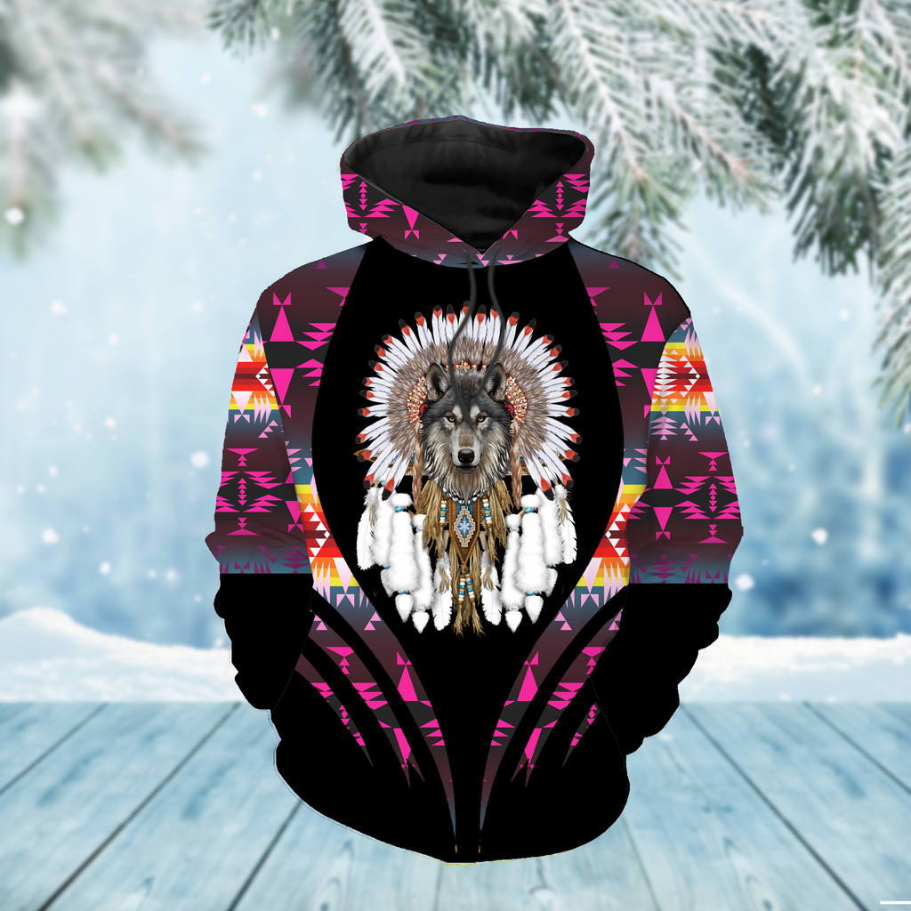 Powwow StoreHD000291 Pattern Native Pride 3D Hoodie