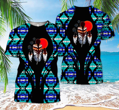 Powwow StoreTS0078 Pattern Native American 3D TShirt