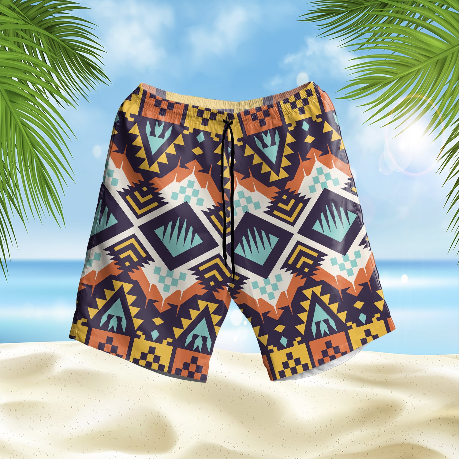 Powwow StoreGBHS00034 Pattern Native Hawaiian Shorts