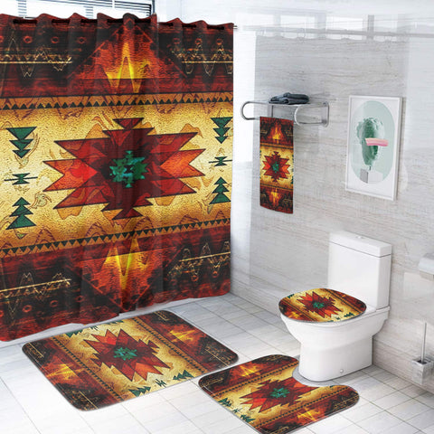 GB-NAT00068 United Tribes Brown Design Native American Bathroom Set