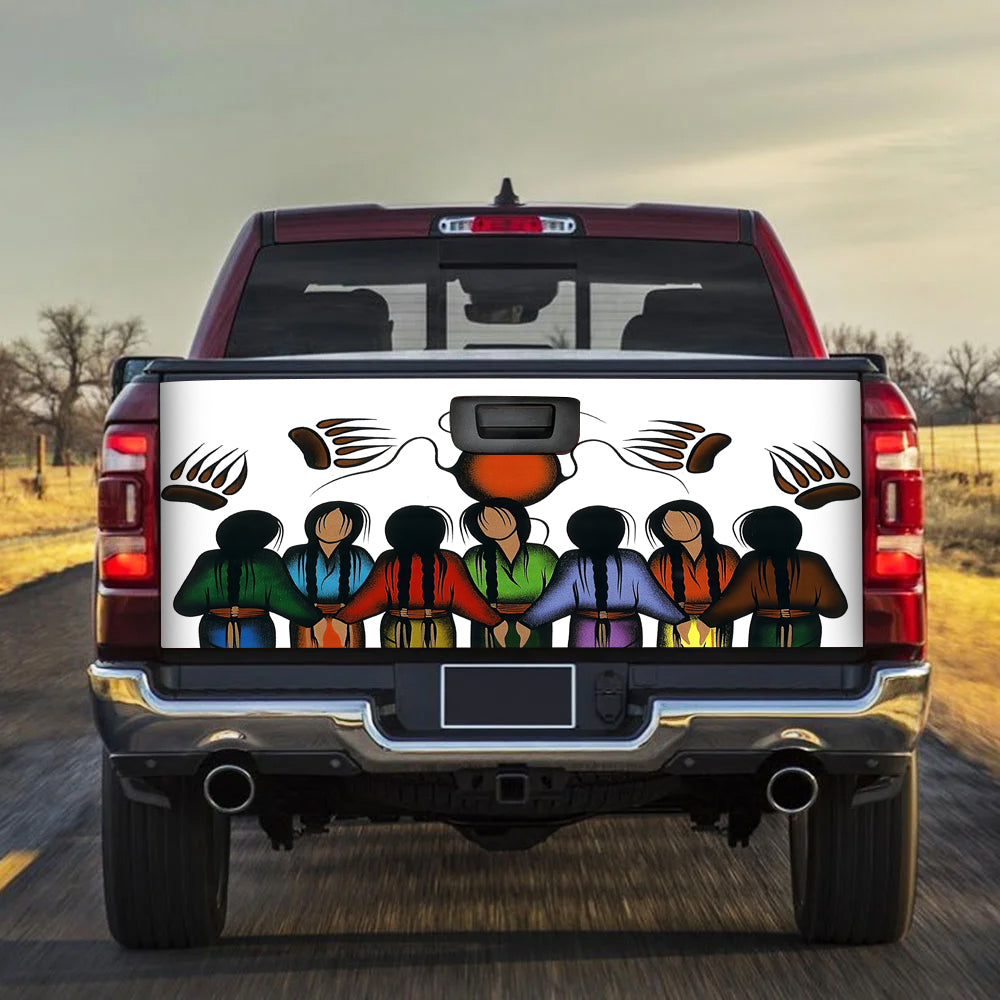 GB-NAT00221 Native Girls Standing Together Tailgate Sticker New