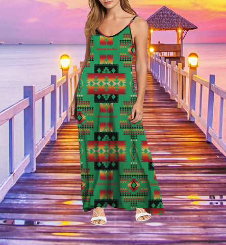 GB-NAT00046-02 Tribe Design Native American Maxi Dress