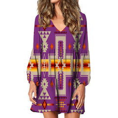 Powwow Store gb nat00062 07 light purple tribe design native american swing dress