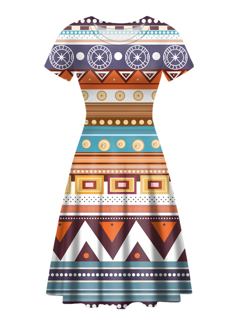 Powwow Store gb nat00035 indian geometric round neck dress