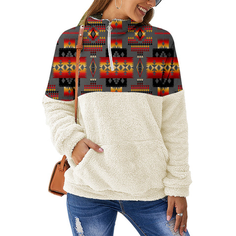 Powwow Store gb nat0003 blue pink pattern native american collar sweatshirt