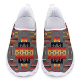GB-NAT00046-11 Gray Tribe Pattern Native American Mesh Shoes