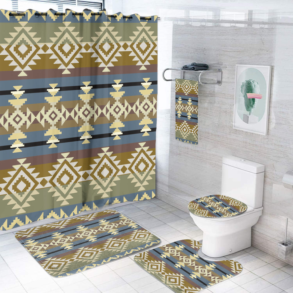 Powwow StoreGBNAT00750 Pattern Native American Bathroom Set