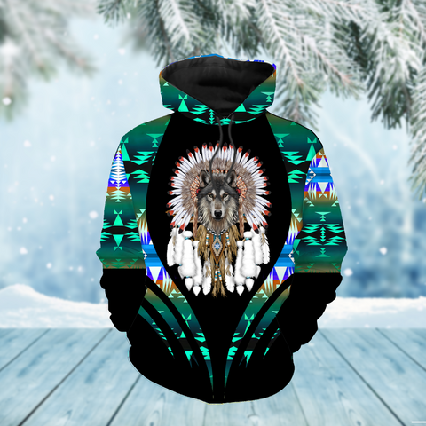 Powwow StoreHD000292 Pattern Native Pride 3D Hoodie