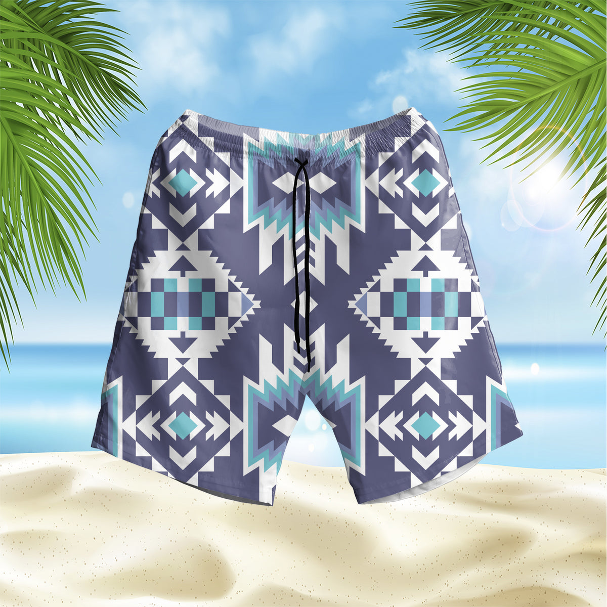 Powwow StoreGBHS00035 Pattern Native Hawaiian Shorts