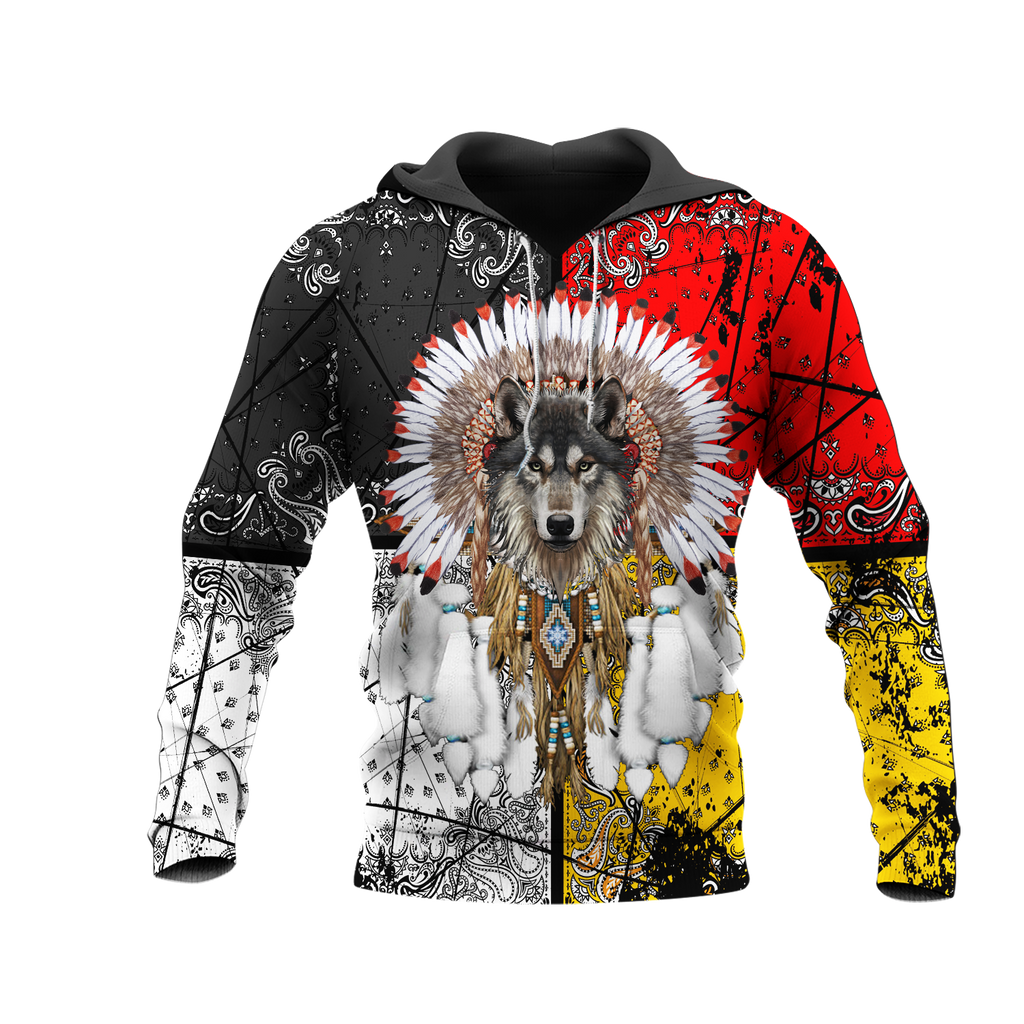 Powwow StoreHD000228 Native American Pride 3D Hoodie