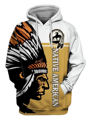 Powwow StoreHD000236 Native Chief Pride 3D Hoodie