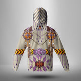 GB-NAT00069-03 Purple Pattern Breastplate 3D Hoodie With Mask