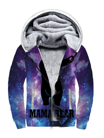 GB-NAT00167  Mama Bear Dab Galaxy 3D Fleece Hoodie