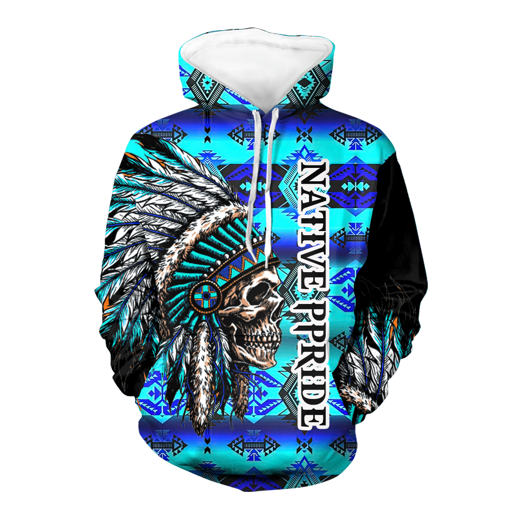 Powwow StoreHD000240 Girl Native Pride 3D Hoodie