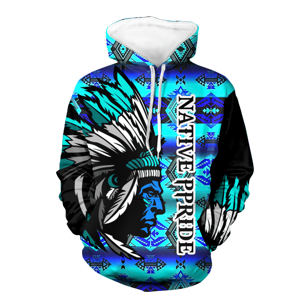 Powwow StoreHD000239 Girl Native Pride 3D Hoodie