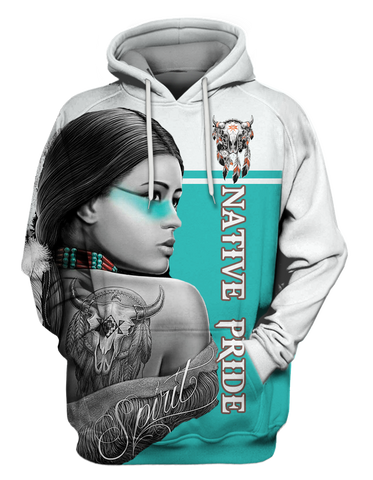 Powwow StoreHD00023801B Girl Native Pride 3D Hoodie