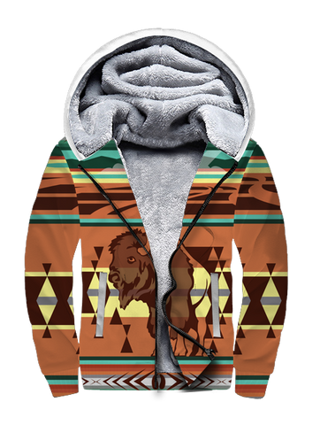 GB-NAT00024 Bison Native American 3D Fleece Hoodie