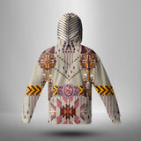 Powwow Store gb nat00069 04 pink pattern breastplate 3d hoodie with mask