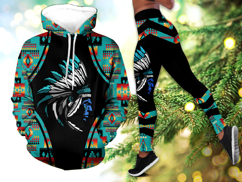 Powwow StoreHLS00282 Pattern  Native 3D Hoodie Legging Set