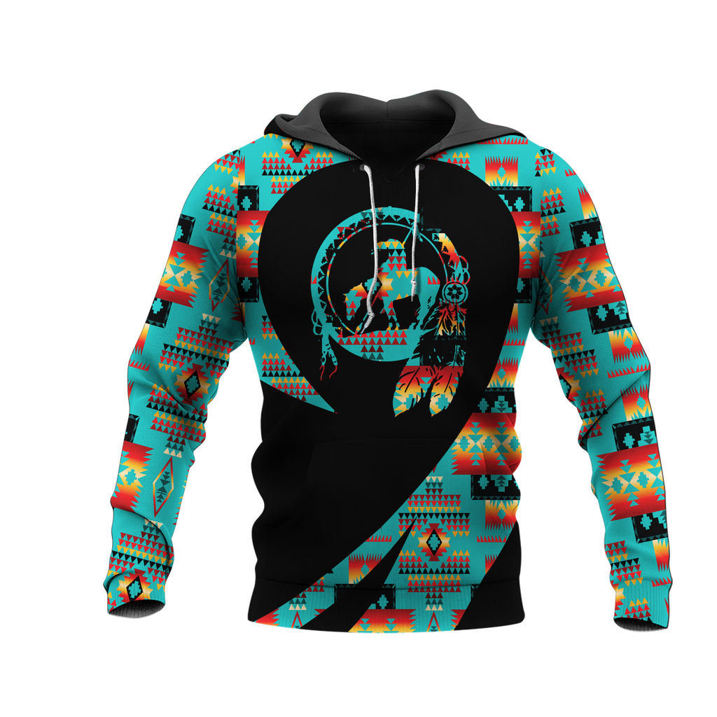 Powwow StoreHD000245 Pattern Native Pride 3D Hoodie